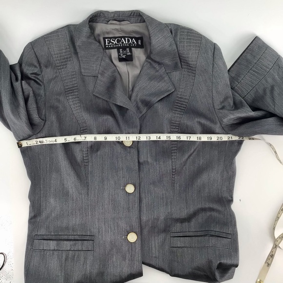 Vintage Escada by Margaretha Ley Gray Blazer Size 44 - Picture 4 of 11